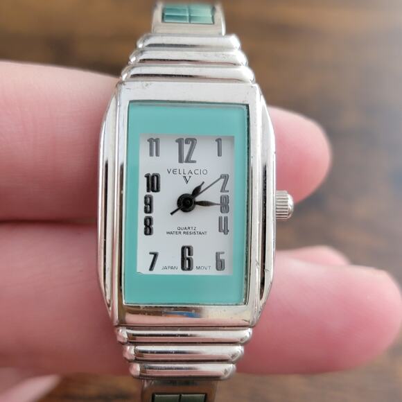 Vintage Watches Vellaccio Green Enamel Dial Quartz Ladies Watch Japan Movt - Picture 9 of 10